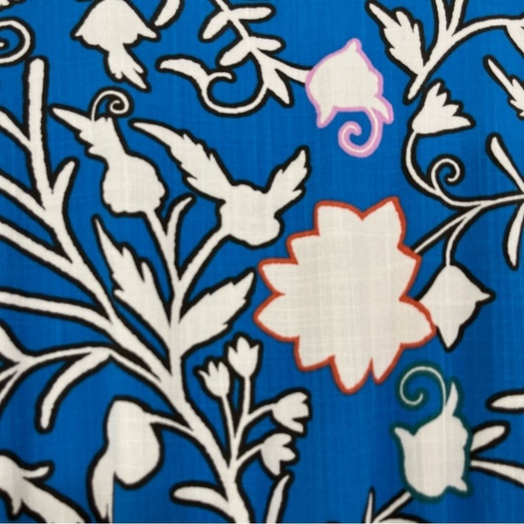 Knox Rose Blue Floral V Neck Wrap Tiered Hem Long Dress - Picture 11 of 13